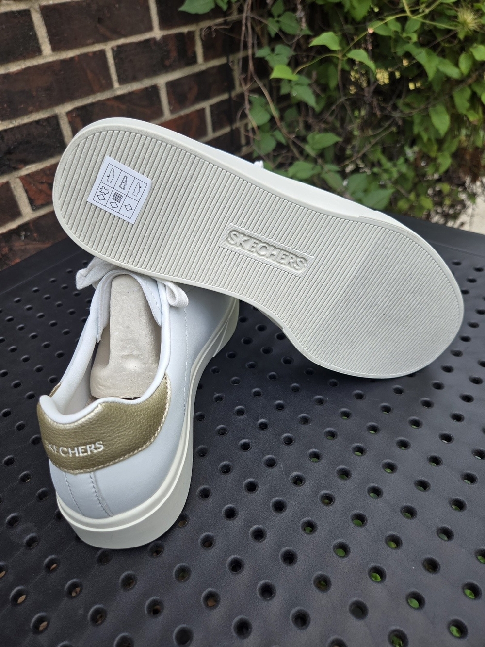 NWT Skechers Eden LX Beaming Glory White Gold Court Sneakers - Women's 9 No Box - Picture 5 of 6